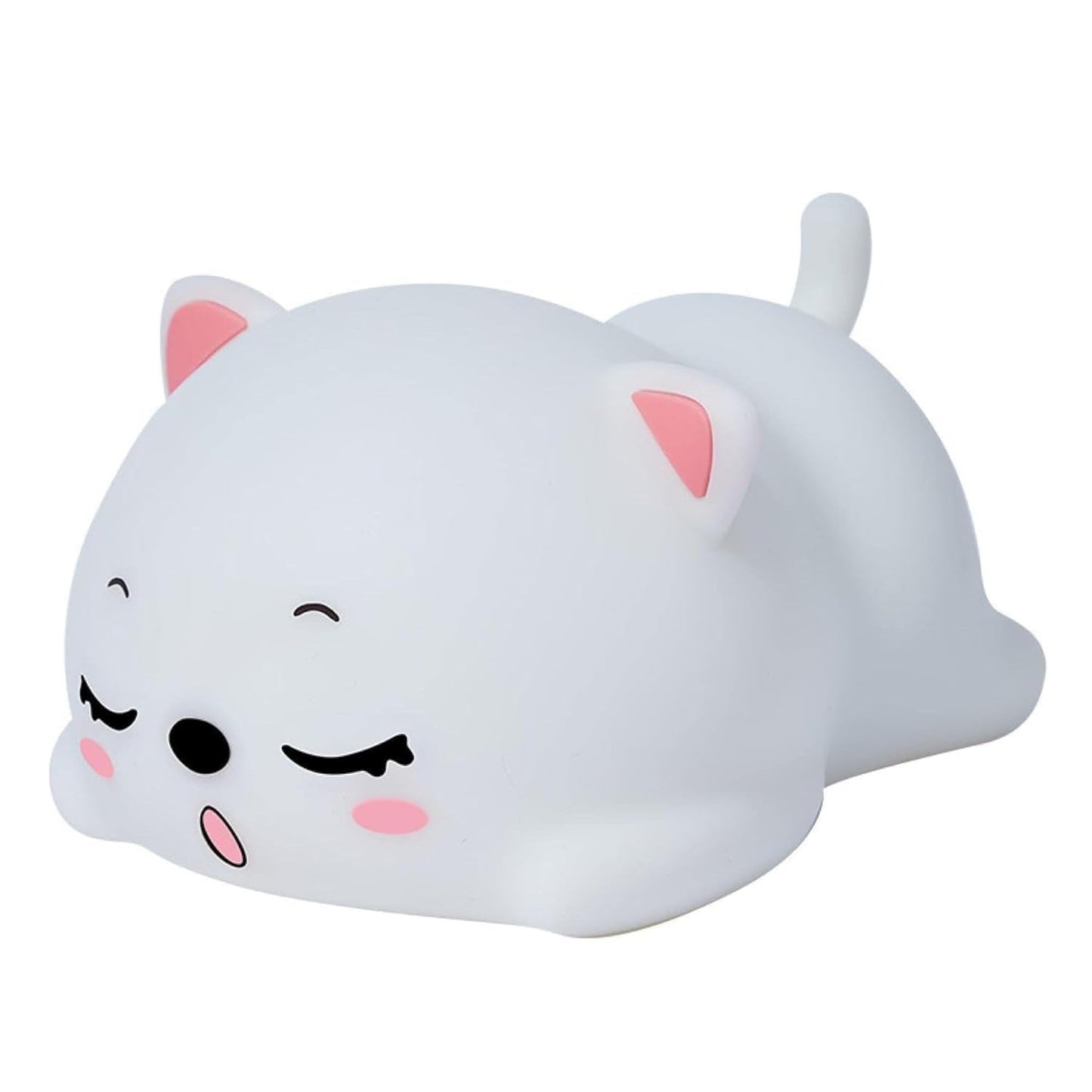 Silicone Snoring Cat Night Light | Cute USB Rechargeable LED Night Lamp for Kids, Bedroom & Home Décor