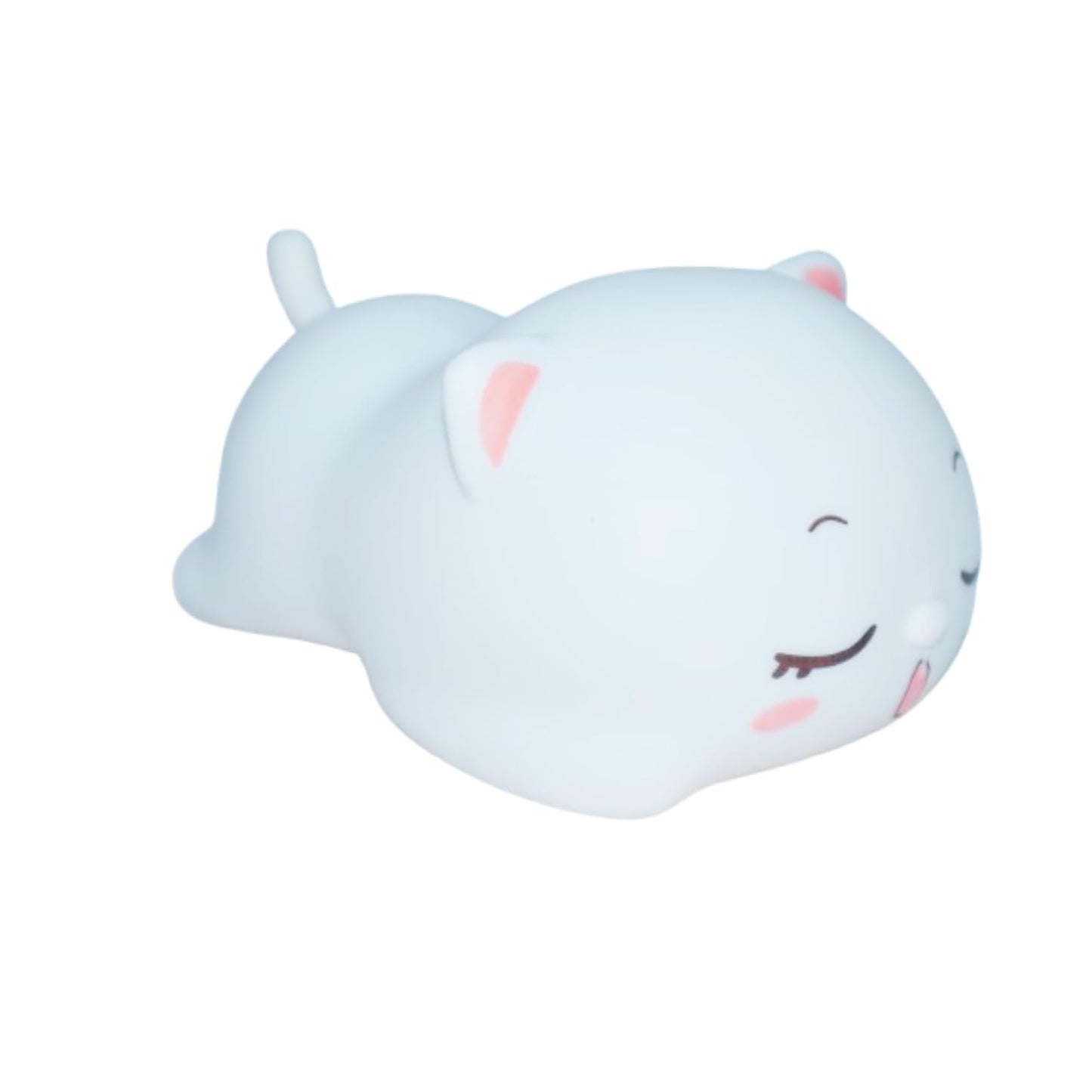 Silicone Snoring Cat Night Light | Cute USB Rechargeable LED Night Lamp for Kids, Bedroom & Home Décor