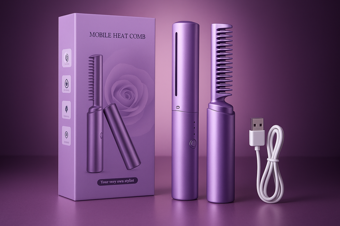 Portable Mini Hair Straightener & Hot Comb